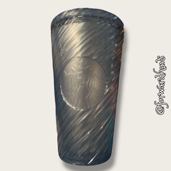 Starbucks 16oz Light Blue Swirl Cold Cups Without Straw - Picture 4 of 11